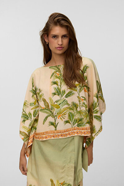 Vero Moda Women's VMHEATHER Long Sleeve Cape Woven Top