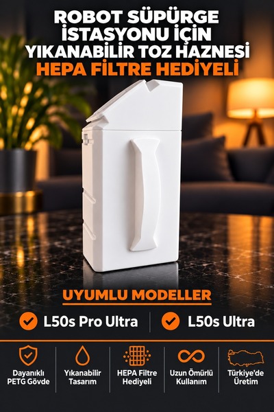 Antalya3Dcim Dream L50s Ultra / L50s Pro Ultra Uyumlu Robot Süpürge Toz Haznesi