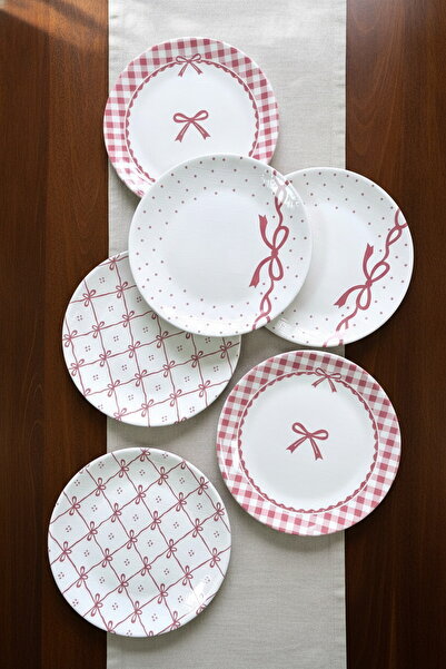 ers erbaşlar Fiyonk Lüx Seramik 6 Kişilik Pasta Seti Pasta Tabağı ( 20 cm)