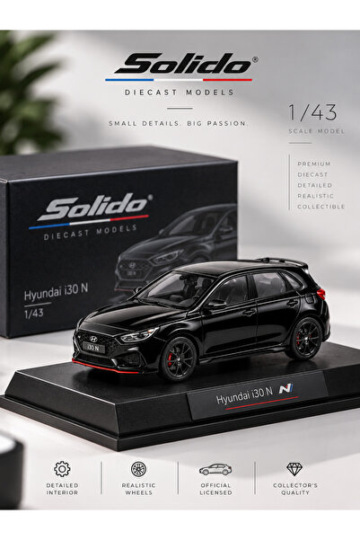 Solido 1/43 HYUNDAI I30N BLACK 2022 Özel Pleksi Kutulu