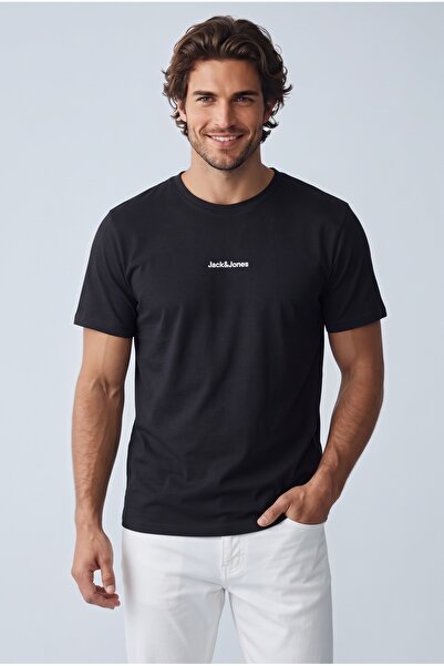 Jack & Jones J&J Jjmine Men's Logo Printed Back T-Shirt Black A1111