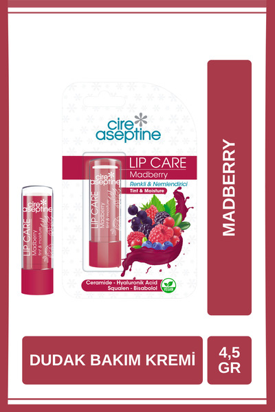 CIRE ASEPTINE Lip Care Madberry Kızılcık Renkli Dudak Bakım Kremi 4.5 Gr