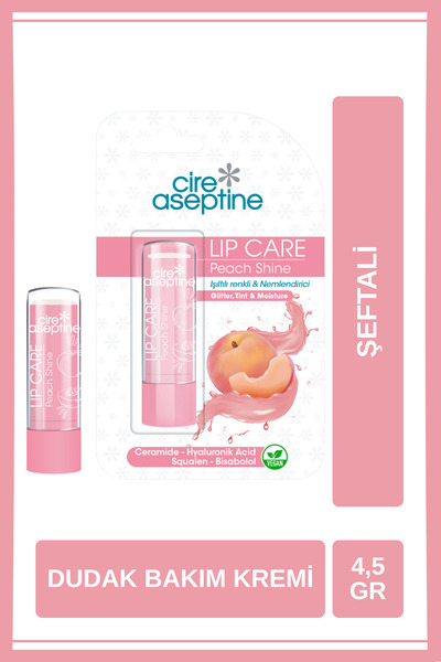CIRE ASEPTINE Lip Care Peach Shine Nemlendirici Işıltılı Dudak Bakım Kremi 4,...
