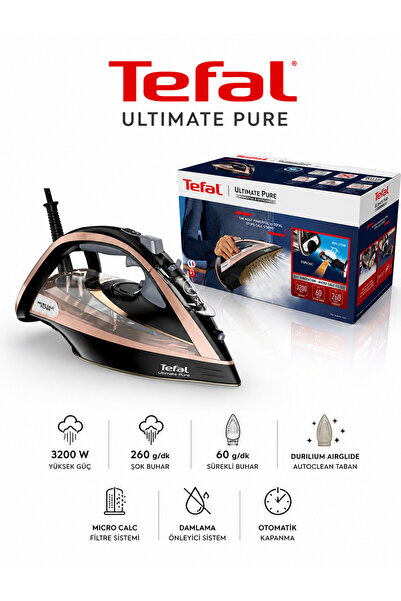 TEFAL 3200 Watt Kireç Avcısı Üstün Performanslı Buharlı Ütü - Özel Taban Seri...