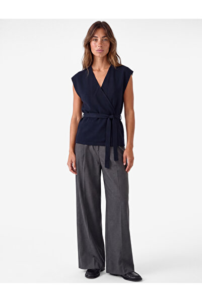 Koton Double-Breasted Sleeveless Cardigan with Tie Detail