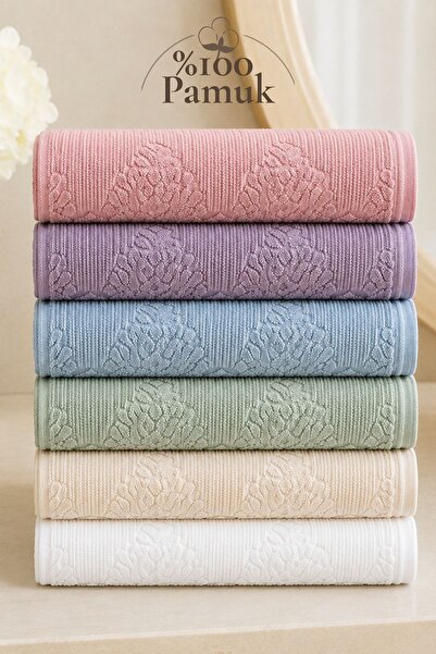 Genel Markalar Gonca Renkli Havlu 50x90 cm 6'lı Set %100 Pamuk