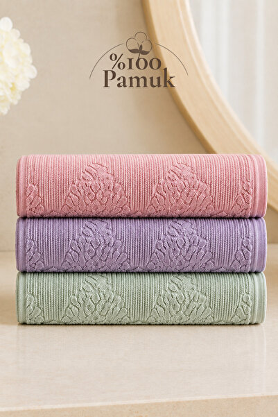 Genel Markalar Gonca Renkli Havlu 50x90 cm 3'lü Set %100 Pamuk