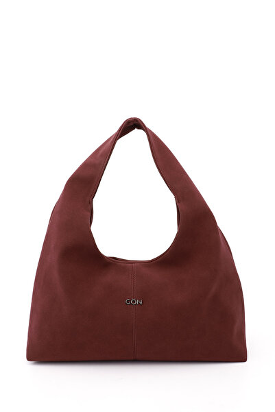 GÖNDERİ(R) Women's Burgundy Suede Hand and Shoulder Bag