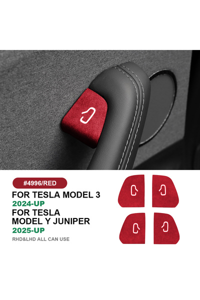 Choice 4pcs Italian Top Suede Door Switch Patch Trim Cover for Tesla Model 3 ...