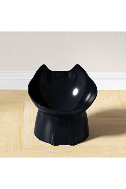 Choice وعاء طعام مرتفع للقطط من WhiskerWare، قطعة واحدة باللون الأسود، مصنوع ...