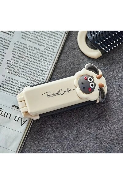 Choice Beige and beige CALIYI 1PCS Folding Mini Pocket Hair Comb with Mirror ...