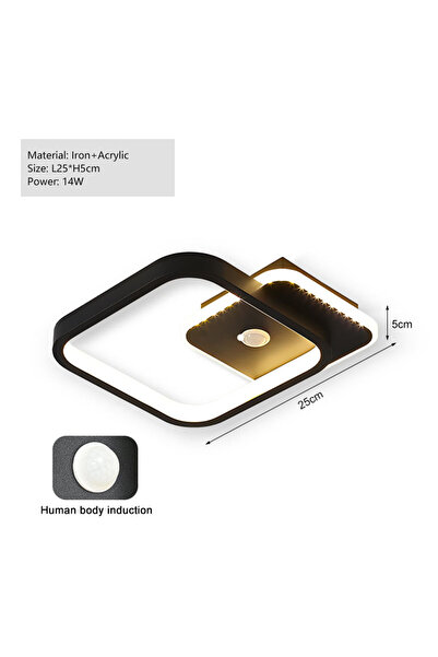 Choice Neutral Light A Black 14W Black PIR Motion Sensor Ceiling Lamps for Be...