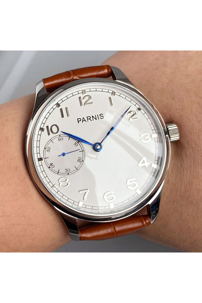Choice3 white-blue hands Retro Watch for Men Asia 6497 Hand Winding Movement ...