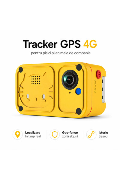 goBERA GPS 4G goBERA® pentru Câini cu Cameră HD, Audio Bidirecțional, Geo-Fen...