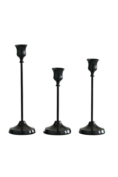 Choice1 Black Candlestick Set of 3 Wedding Metal Decor Vintage Elegant Europe...