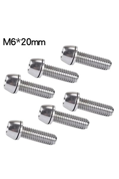 Choice 6pcs M6X20 Stainless Steel M5/M6 MTB Bike Handlebar Stem Screws Hexago...