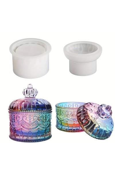 Choice A Vintage Jar Resin Mold，Silicone Storage Box Mold，Epoxy Resin Casting...