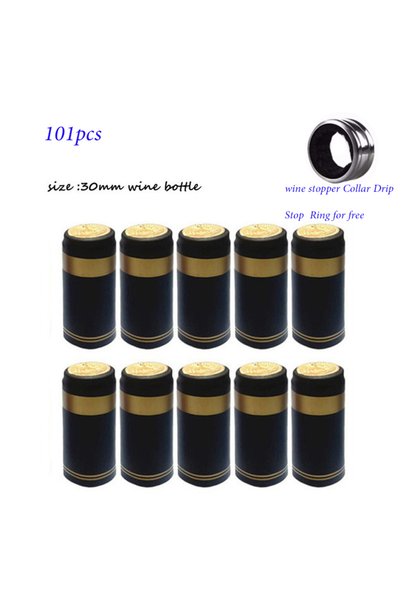 Choice1 30mm black gold 100p PVC Heat Shrink Capsules Wine Shrink Wrap Wine B...