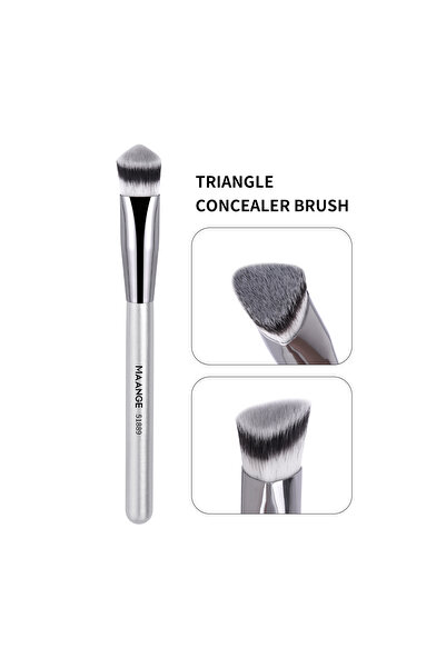 Choice1 Silver Color MAANGE Makeup Brush Triangle Top Brush Details for Highl...