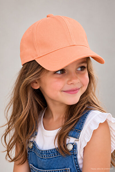 ZERAMİNE Orange Children's Baseball Cap – Adjustable Velcro Back Unisex Kids ...