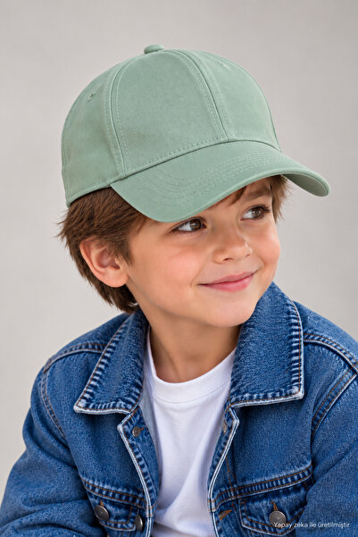 ZERAMİNE Mint Yeşil Çocuk Baseball Şapka – Ayarlanabilir Arkası Cırtlı Unisex...