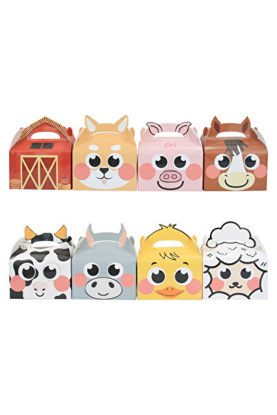 Choice 16x9..5x9.6cm mixed color 24PCS Farm Animal Theme Kids Birthday Decora...