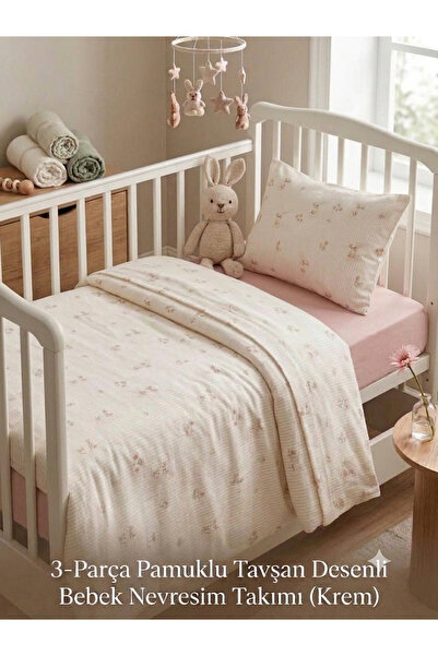 ÇAĞTEXX Rabbit %100 Pamuk Bebek Nevresim Takımı
