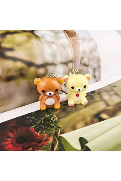 Miniso K978-set Kawaii Rilakkuma Easy Bear Keychains Lazybear Doll Bag Clothi...