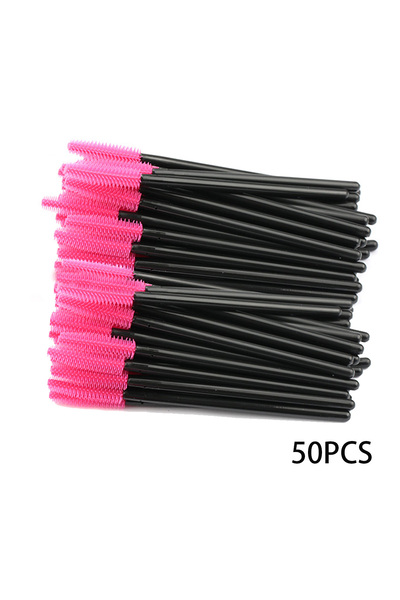 choice2 Red 50pcs 25/50pcs Eyelash Brush Silicone Gel Mascara Wands Applicato...