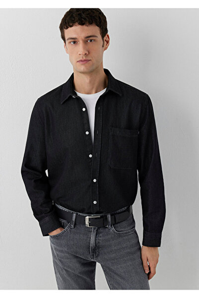 Mavi Cepli Antrasit Denim Gömlek Regular Fit / Normal Kesim 0212085-90850