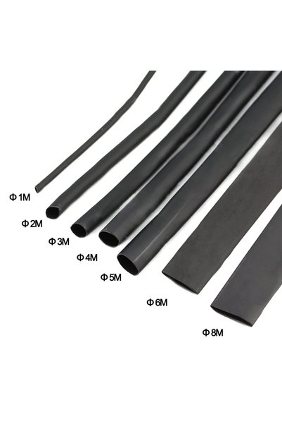Choice tube 8Meter/set Thermoresistant Tube 2:1 Black Heat Shrink Heatshrink ...