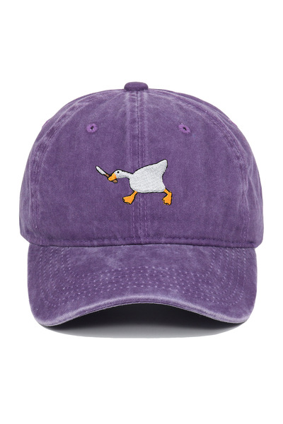 choice2 PURPLE Embroidered baseball cap with goose pattern for men and women,...