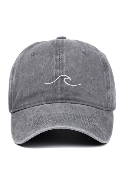 Choice6 Adjustable GRAY Wave pattern embroidered baseball cap, solid color wa...