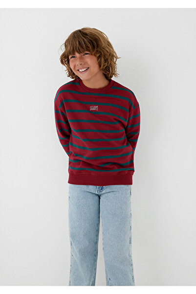 Mavi Bordo Çizgili Sweatshirt 6S10144-91628