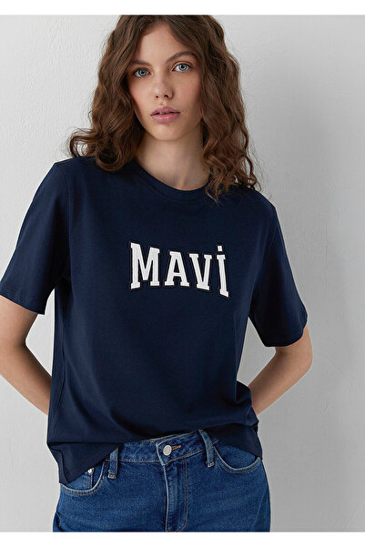 Mavi Logo Baskılı Lacivert Tişört Regular Fit / Normal Kesim 1614376-80872