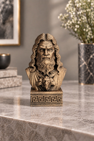 Makerpax Hades Büst Figür – Antik Yunan Mitolojisi Dekoratif Heykel 12CM