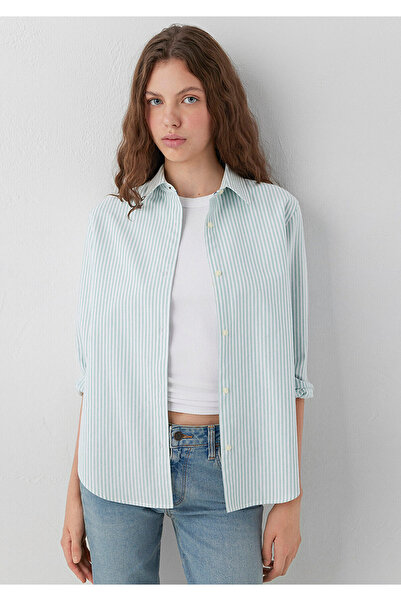 Mavi Çizgili Gömlek Regular Fit / Normal Kesim 1211584-91664