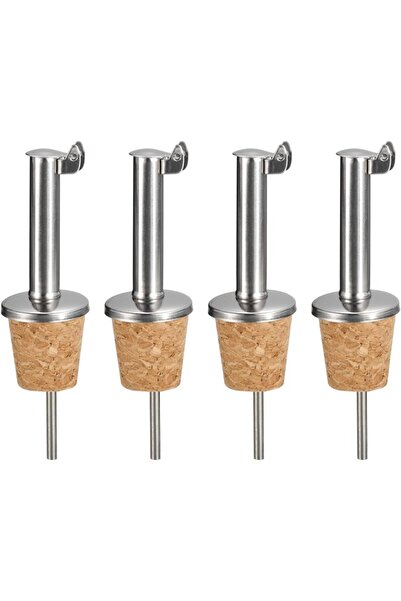 Choice 4 pcs Stainless Steel Bottle Pourers Auto Flip Olive Oil Spout, Cork D...