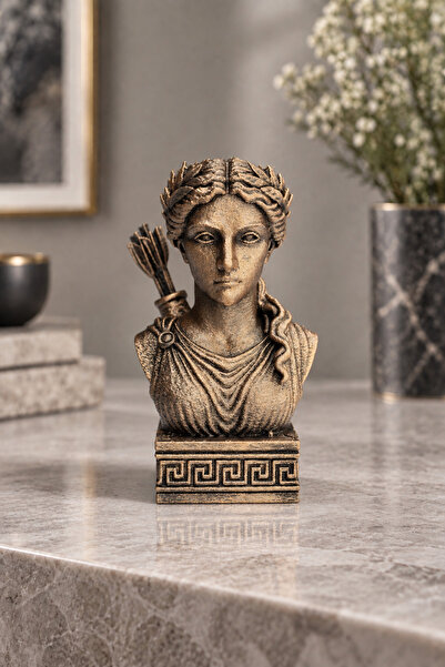 Makerpax Artemis Büst Figür – Antik Yunan Mitolojisi Dekoratif Heykel 12CM