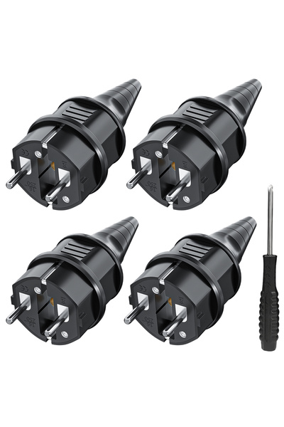 Choice 250V EU 1 4 black EU AC Power Adapter Socket Industrial Waterproof Plu...