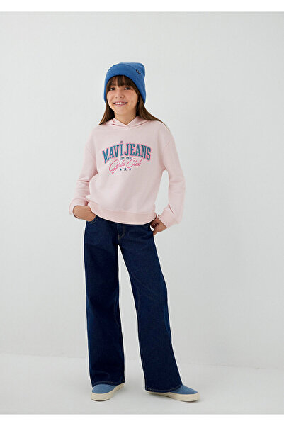 Mavi Jeans Baskılı Kapüşonlu Pembe Sweatshirt 7S10218-91487