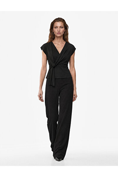 Koton Double-Breasted Sleeveless Blouse with Tie Detail