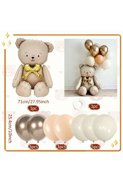 Choice Other Style 3 Matte white bow teddy bear balloon set latex balloons fo...