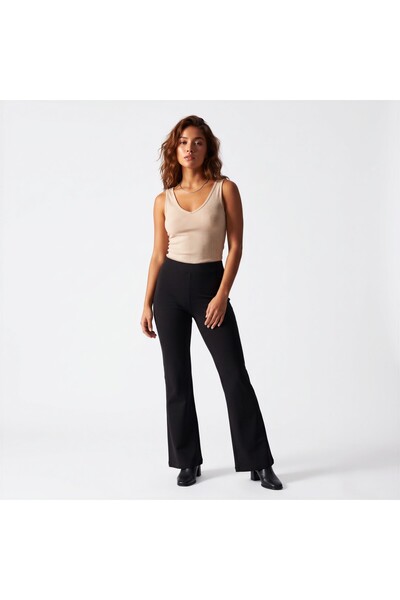UOQ Utopian Orion'S Quality Women's Spanish Flare Pants Flexible Waist Short ...