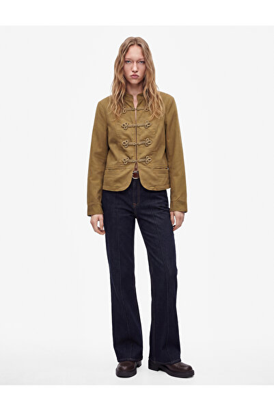Koton Long Sleeve Decorated Buttoned Pocketed Stand Collar Jacket with Napole...