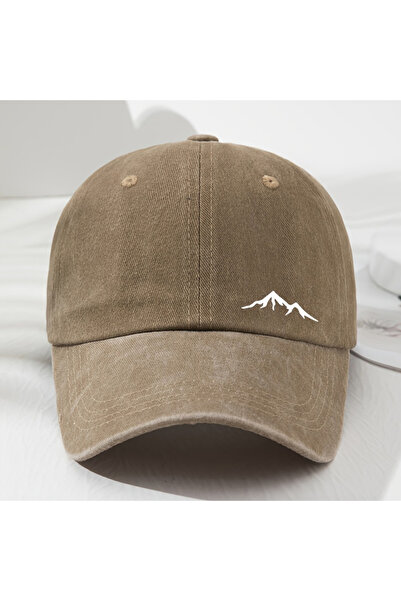 Choice5 Adjustable Khaki Mountain printed baseball caps for men and women, su...