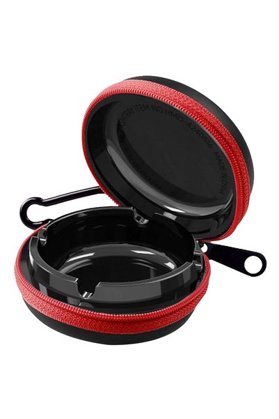 Choice Black Red Portable Ashtray with Key Ring Odor Proof Ash Tray with Wind...