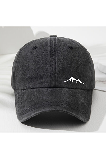 Choice1 Adjustable black Mountain printed baseball caps for men and women, su...