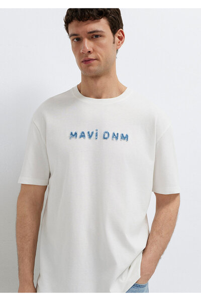 Mavi Dnm Ecru T-Shirt Loose Fit / Relaxed Comfortable Cut 0613604-70057