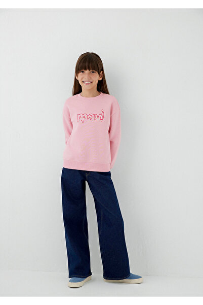 Mavi Kedi Logo Baskılı Pembe Sweatshirt 7S10162-70973